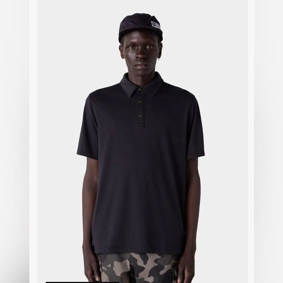 686 Men’s Everywhere Tech Polo Black Polo Shirt Size-Medium - Picture 3 of 13